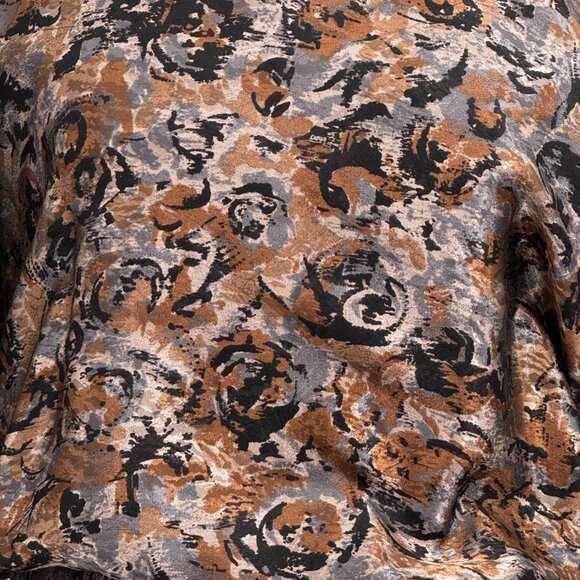 2/$18 SALE! Smocked Satin Dress Size Small Abstract Modest Artsy USA‎ Vintage - Picture 6 of 9